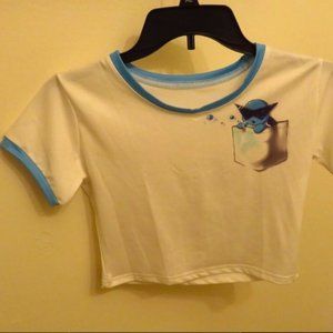 Squirtle Blue Ringer Crop Top